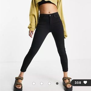 Topshop Petite Jamie jeans in black w29, L28